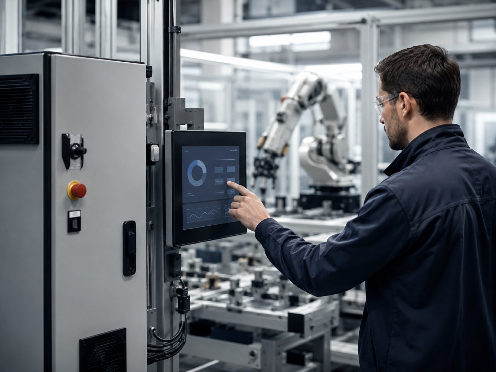 Operator at an automation control panel